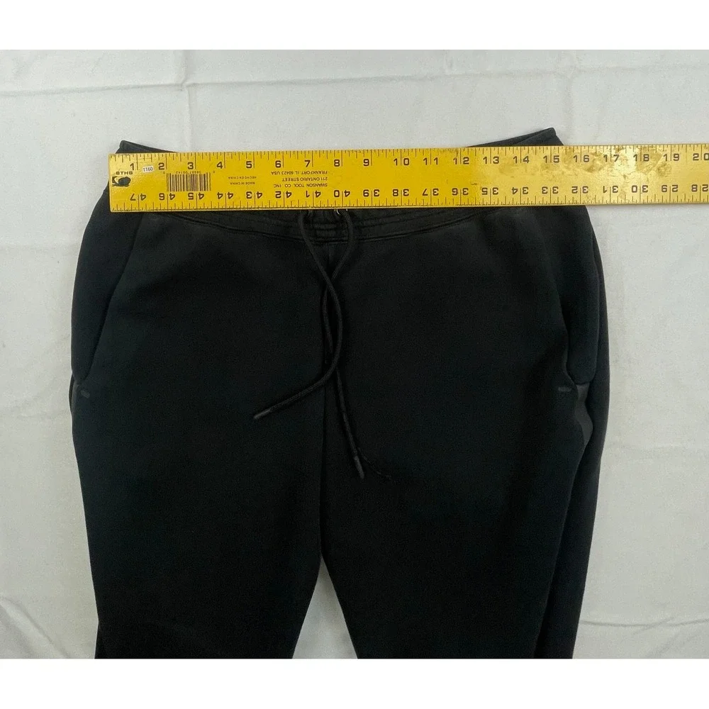 Nike Tech Fleece Joggers Mens Black Tapered Sweatpants Side Zip Pocket Pinhole